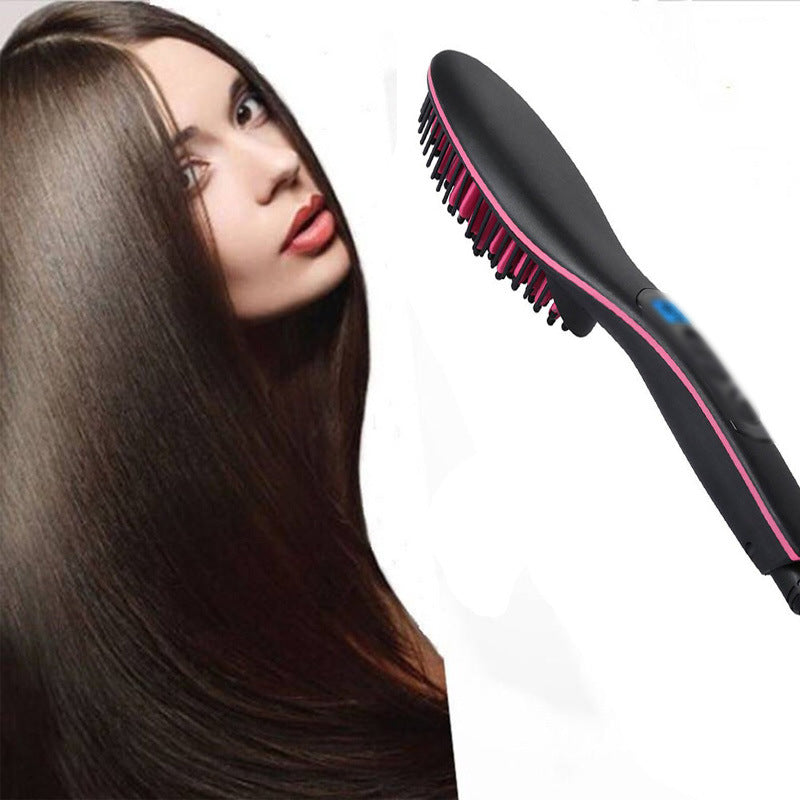 Electric hair straightener comb Bangladesh LED display wet dry hair styling brush anti frizz