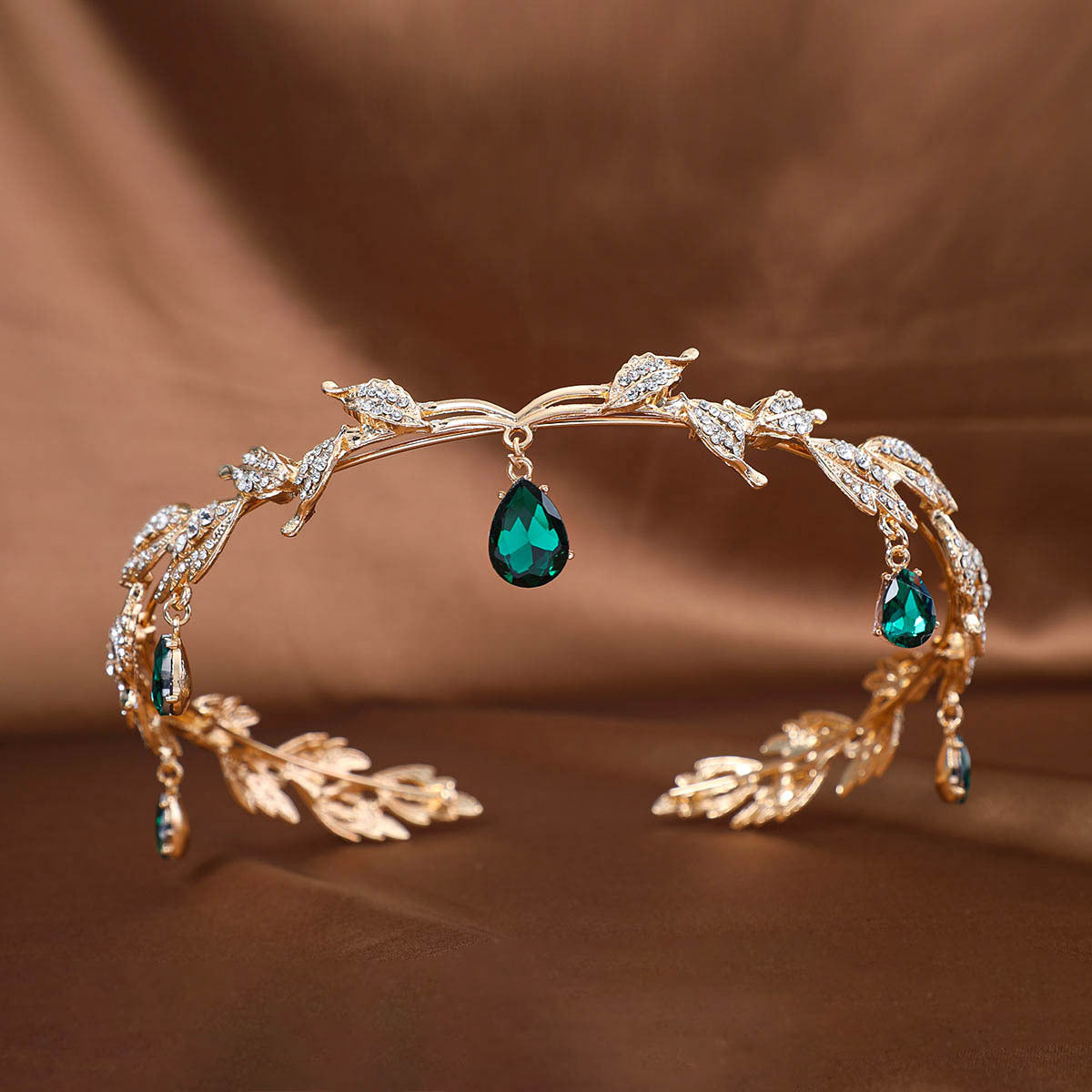 Rhinestone tassel bridal headband Bangladesh luxury wedding crown hair accessory for women party wear