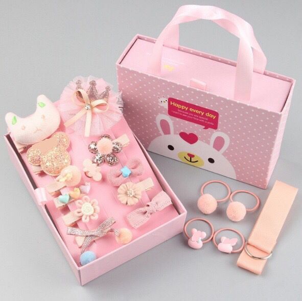 lovely Princess Kids Hair Clips 18pcs/set with gift box packaging (Available)