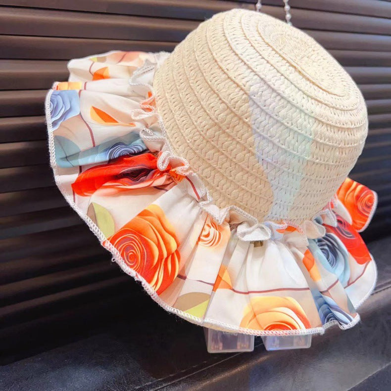 Girls Rose Flower Bowknot Dress  Baby Sweet Princess Dress Sleeveless Vest Dress with Hat (Available)