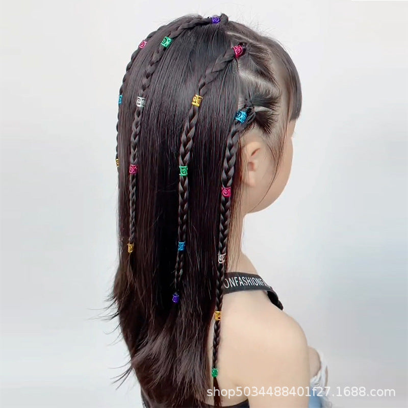 Hair buckle dreadlocks Microfiber buckle girl sweet cool trendy hip-hop punk hair accessories ring (Available)