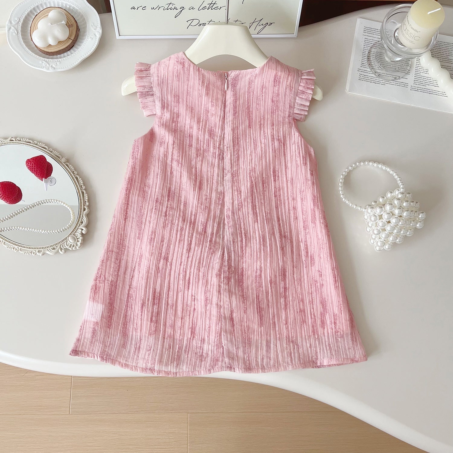 New Korean Girls Cute Three-Dimensional Flower Sleeveless Dress Girls Casual Daily Dress (Available)