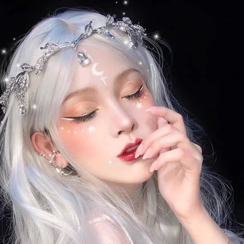 Rhinestone tassel bridal headband Bangladesh luxury wedding crown hair accessory for women party wear