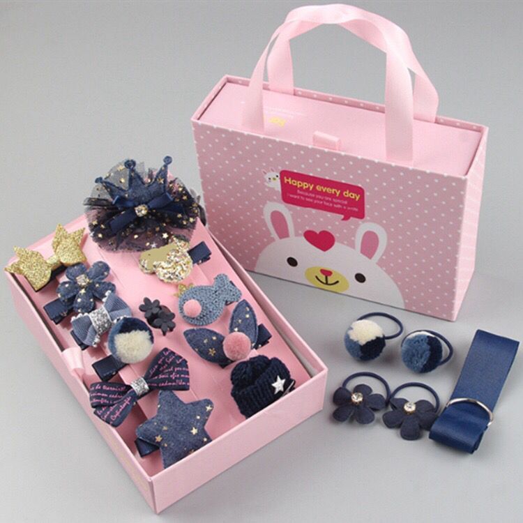 lovely Princess Kids Hair Clips 18pcs/set with gift box packaging (Available)