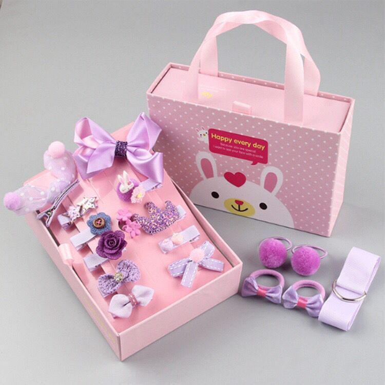 lovely Princess Kids Hair Clips 18pcs/set with gift box packaging (Available)