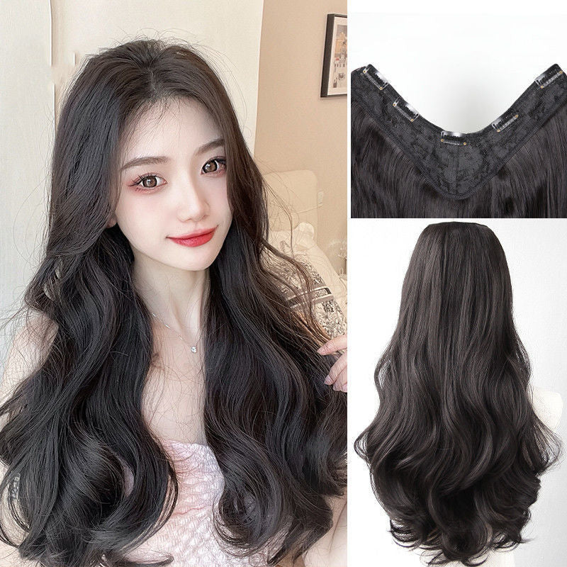 U shape curly hair volume wig Bangladesh big wave seamless hair extension natural fluffy hairstyle