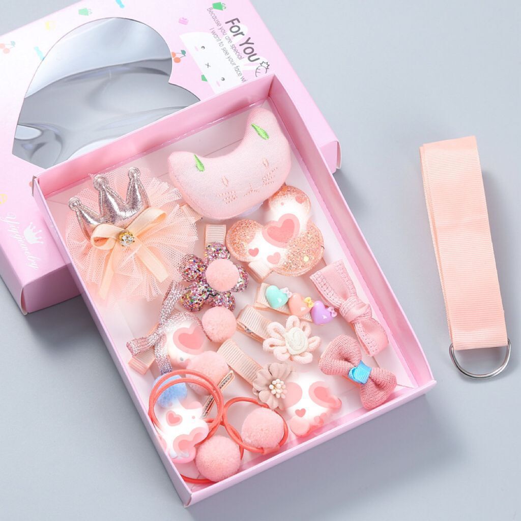 lovely Princess Kids Hair Clips 18pcs/set with gift box packaging (Available)