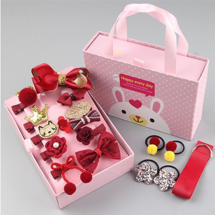 lovely Princess Kids Hair Clips 18pcs/set with gift box packaging (Available)