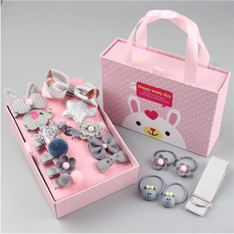 lovely Princess Kids Hair Clips 18pcs/set with gift box packaging (Available)