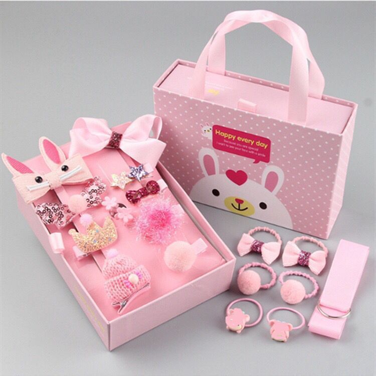 lovely Princess Kids Hair Clips 18pcs/set with gift box packaging (Available)