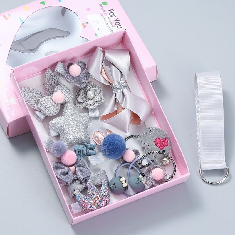 lovely Princess Kids Hair Clips 18pcs/set with gift box packaging (Available)