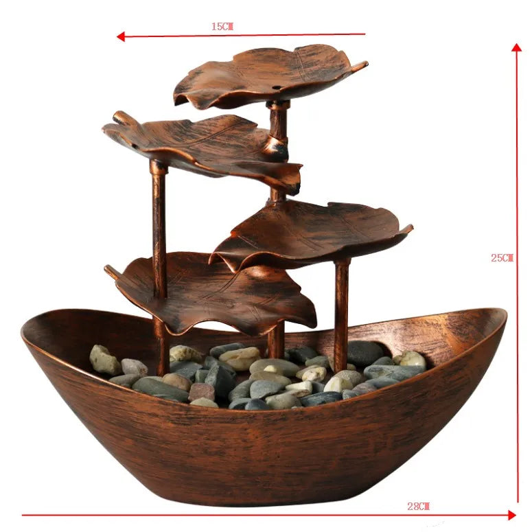 Home Decor Water Flow Decorative Ornaments New Display House Iron Interior Modern Living Home Desktop Metal Craft Decoration