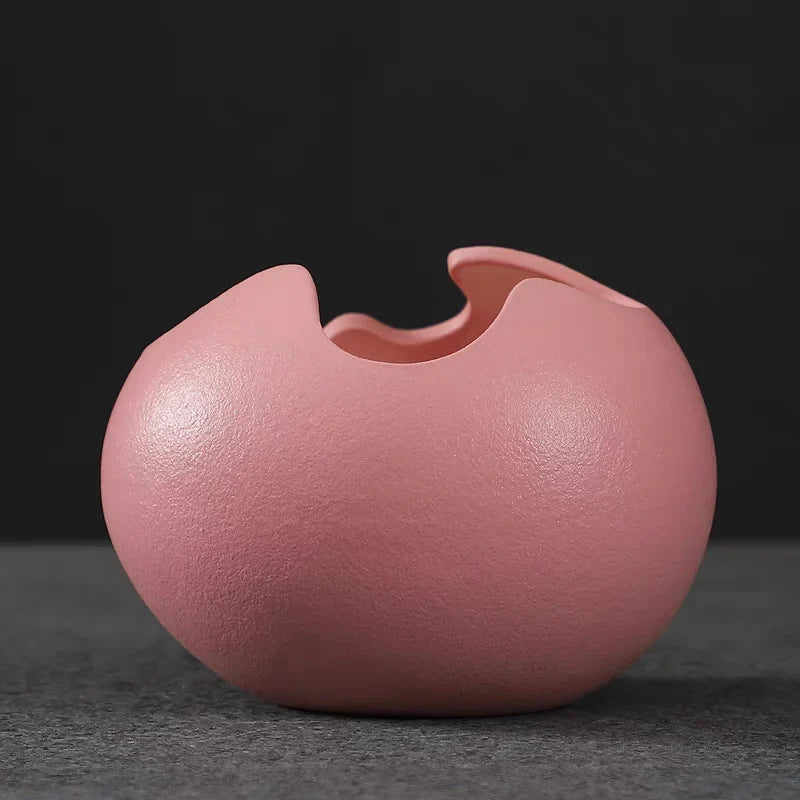 Broken Eggshells Shapes Ceramic Flowerpot Simple Succulent Plant Container Green Planter Small Bonsai Pots Home Decoration