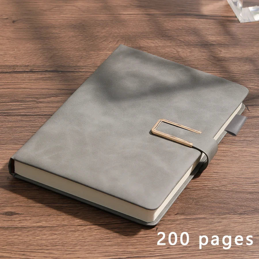 Vintage A5 leather notebook with personalized soft cover - perfect for business meetings and college life
