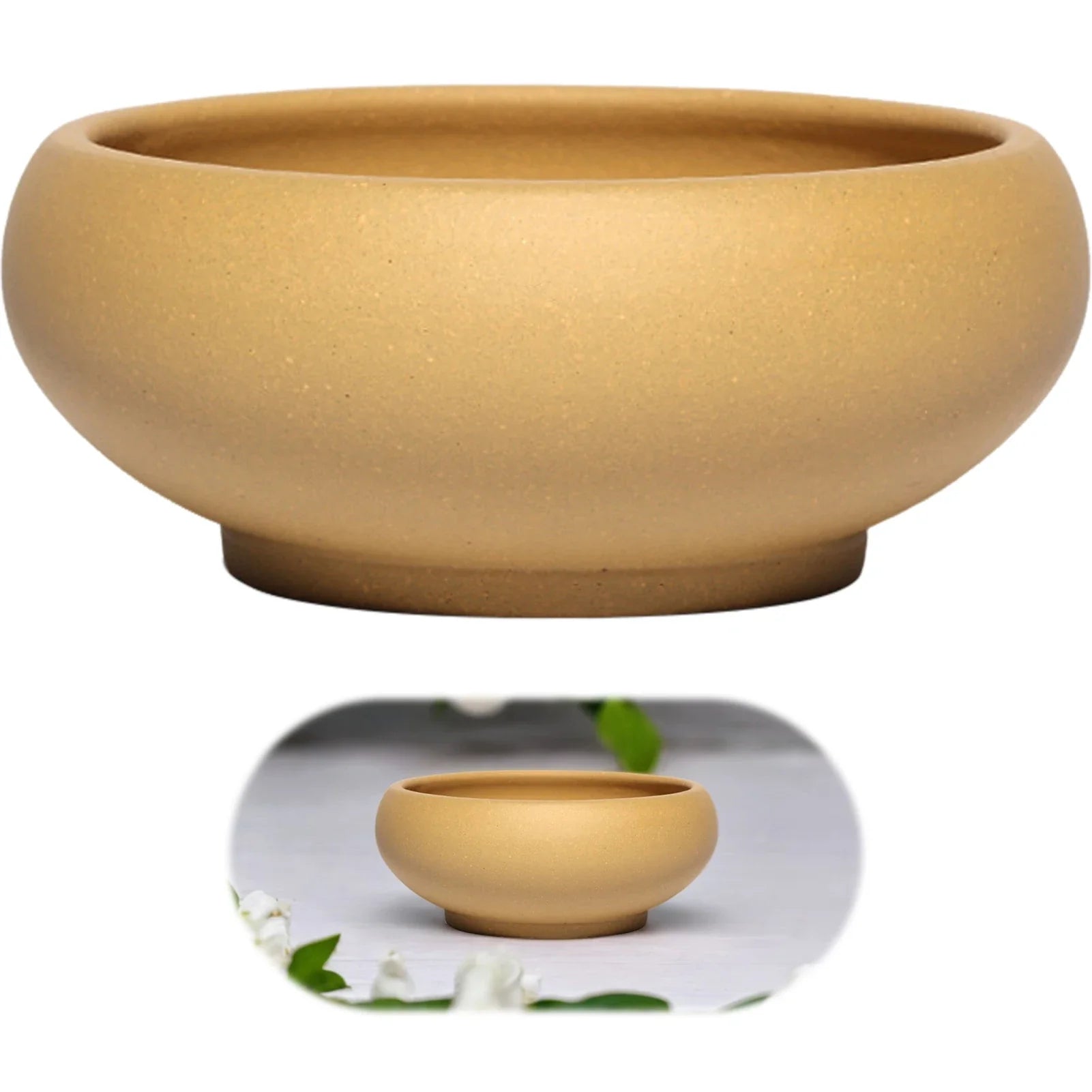 Flowerpot Red Stoneware Flower Pots With Drain Hole Elegant Promote Healthy Growth Planter For Balcony Living Room Bedroom