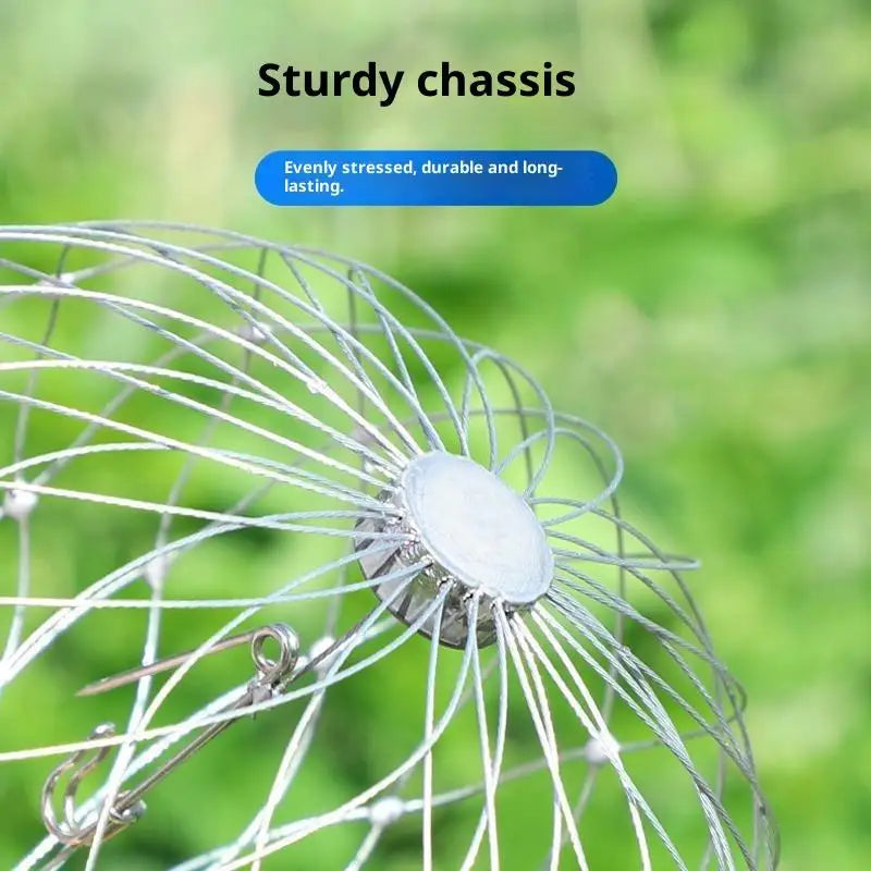 Fishing Net Cage Automatic Open Closing Wire Fish Crab Trap Net Steel Wire For Saltwater Seawater Outdoor Fishing Accessories