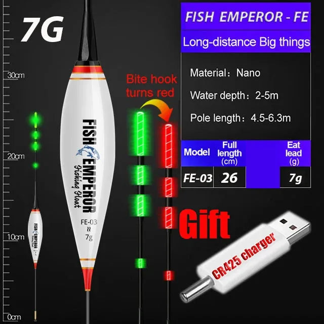 Fishing Float Set Led Smart Electronic Luminous Floats 3g 5g 7g 10g 13g 15g 20g Gravity Sensing Winter Summer Fishing