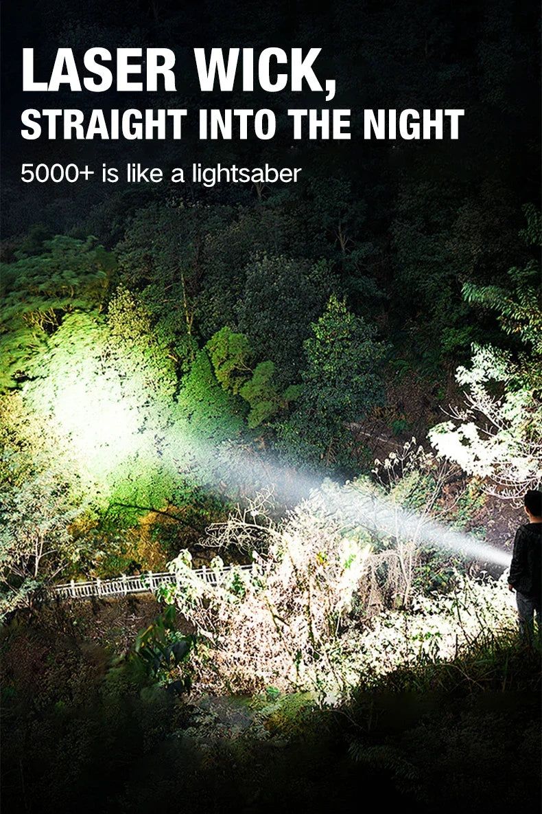 LED Flashlight Rechargeable Long-Beam Portable Outdoor Emergency Lighting With Long Battery Life, Suitable For Camping And Hiki