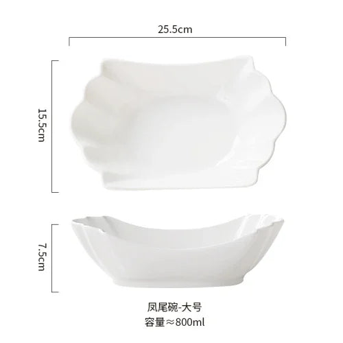 European tracing gold Ceramic Household Soup Bowl shaped Pasta Bowls Fruit Salad Bowl Cold Dish Bowls Hotel restaurant cutlery