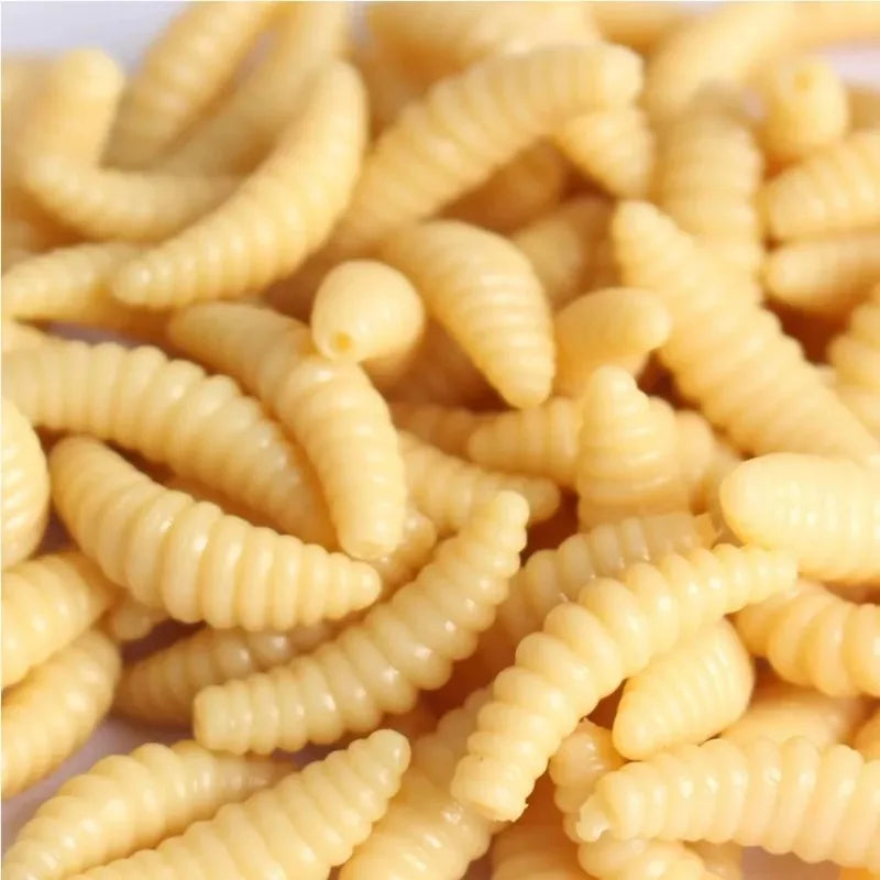 Portable Soft Silicone Bait Maggot Grub Soft Fishing Lure 2CM 50pcs/50x5pcs For Outdoor Fishing Accessories