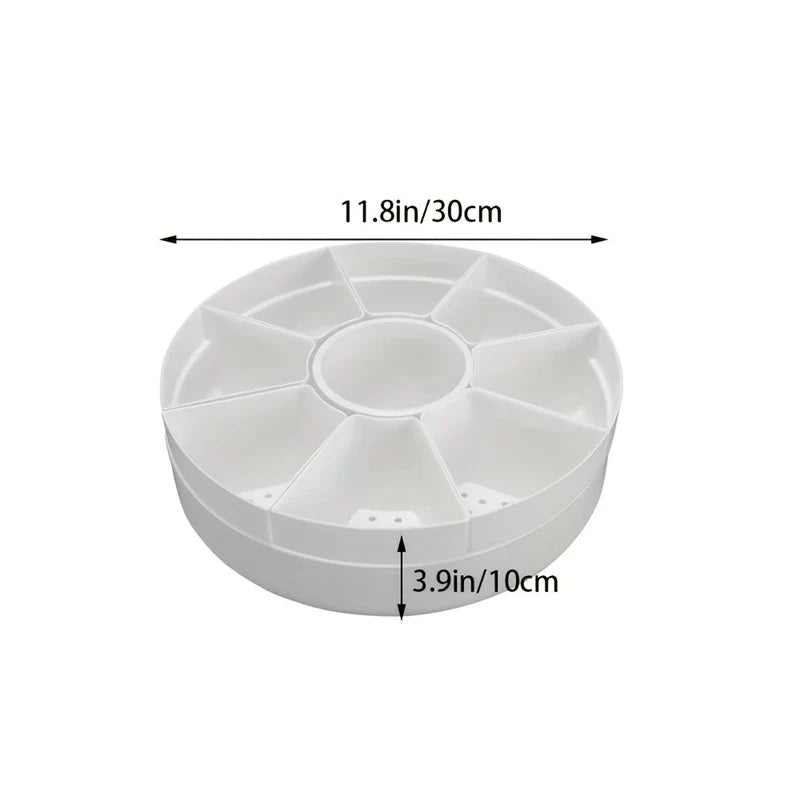 Oval shaped multiple rotatable flower pots - White succulent plant potted plant - Plant storage pot with drainage tray