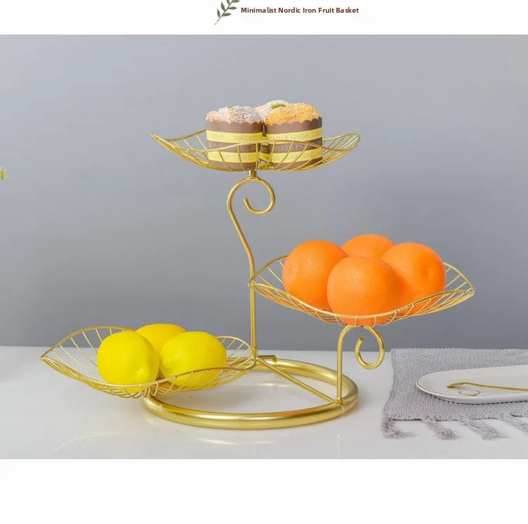 Modern mat Fruit Tray Luxury Light Home Living Room Candy Basket Tea Table Snas Metal Material Nordic Sle