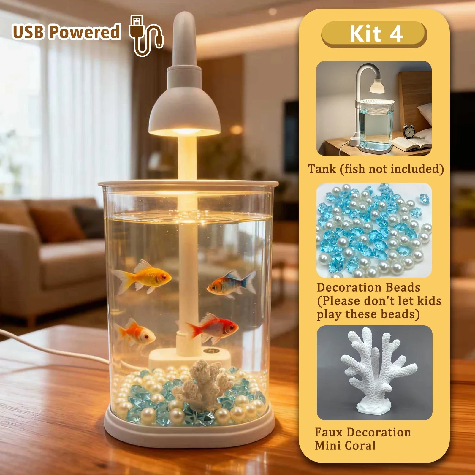 Starter Kit Small Fish Tank Fighting Fish Tank Tabletop Turtle Tank Goldfish Tank With Light Party Gift Idea For Kids