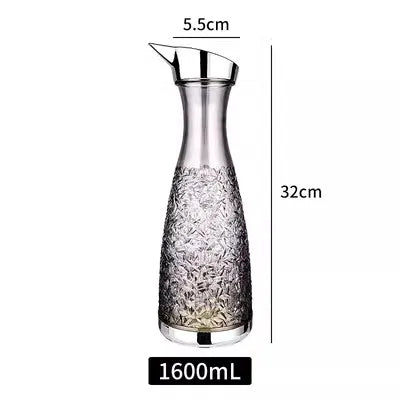 Acrylic Juice Plastic Wine Separator, Plastic Water Bottle, Cold Kettle, Fruit Bar Tool Jar, Plastic Drill Pot PC Home Bar, 1.6L