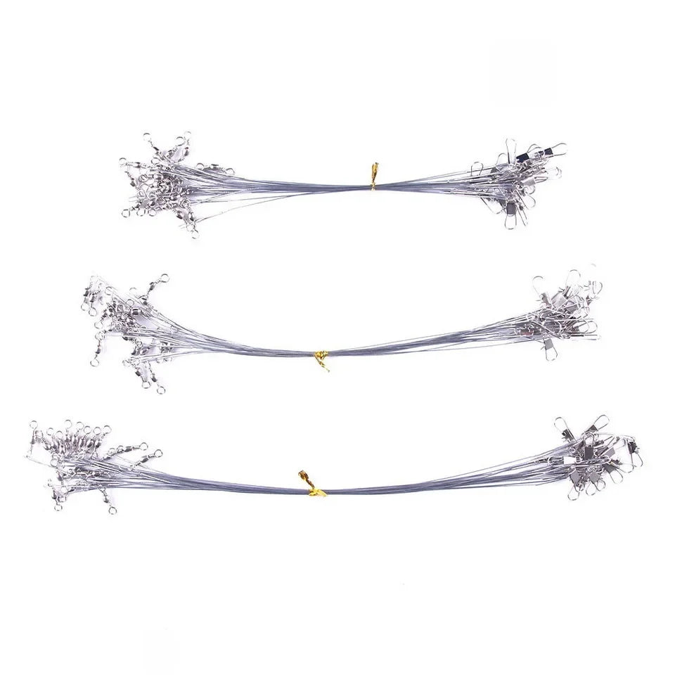 Fishing Line Steel Wire Leader With Swivel Fishing Accessory Lead Core Leash Fishing Wire 15cm 20cm  30cm