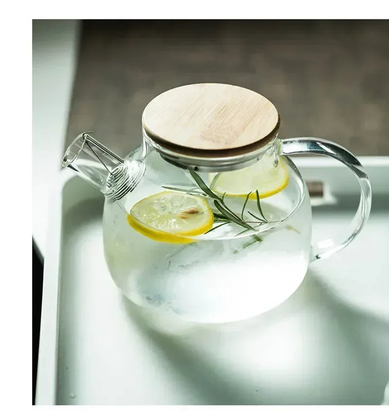 Borosilicate Glass Teapot Heat-Resistant Large Clear Tea Pot  Flower Tea Set Puer Kettle Cup Office Home Tool