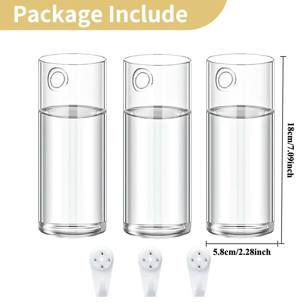 Glass Wall Vase Hanging Hydroponic Planter Wall-Mounted Flower Vases for Home Office Decor with Traceless Hook