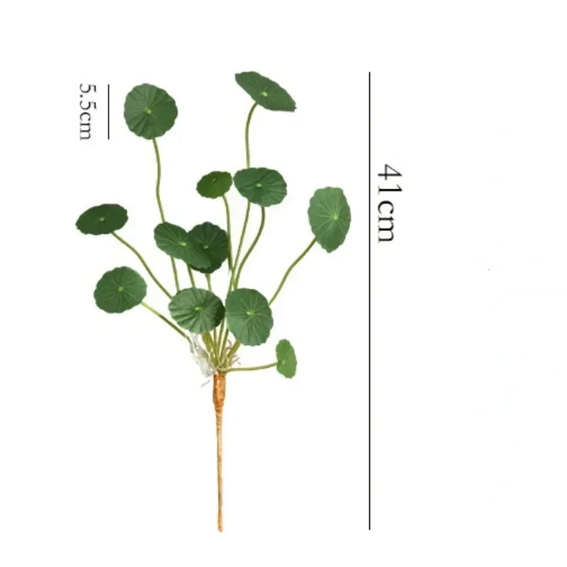 Artificial Lotus Plants Eucalyptus Leaves Plastic Tree Fake Plants Real Touch Copper Leafs For Home Office Decor