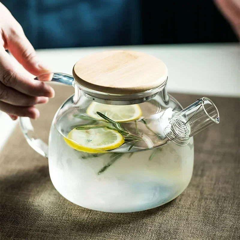 Borosilicate Glass Teapot Heat-Resistant Large Clear Tea Pot  Flower Tea Set Puer Kettle Cup Office Home Tool