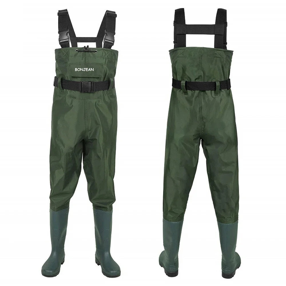 Fishing Wader Pants Overalls With Boots Set Adult Men Women Chest-Lenght Hunting Rice Transplanting Waterproof Trousers Suit