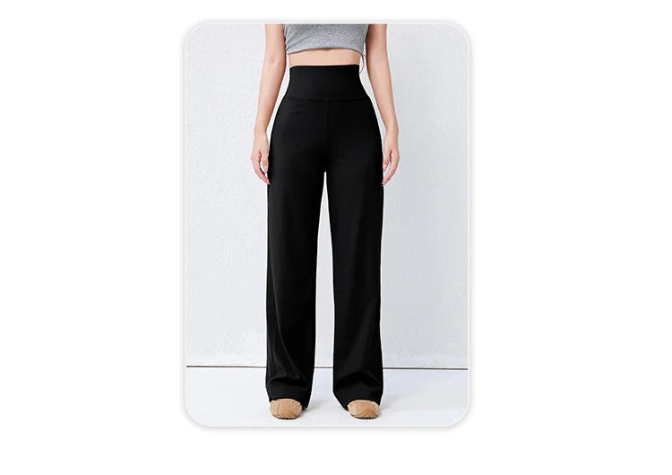 Women's High Waist Yoga Pants Loose Fit Straight Wide Leg Solid Color Spring Outdoor Wear Sports Fitness