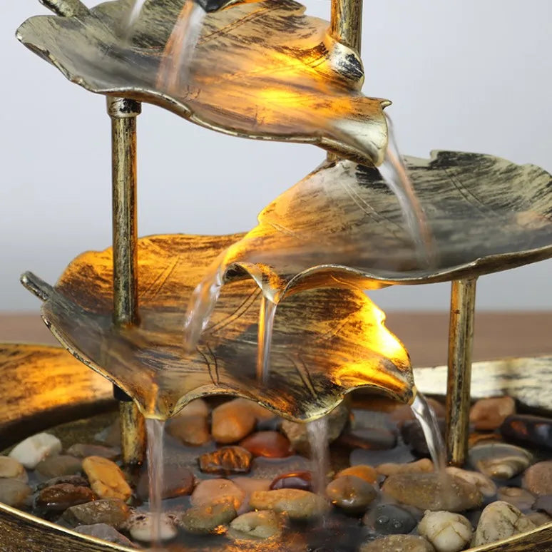 Home Decor Water Flow Decorative Ornaments New Display House Iron Interior Modern Living Home Desktop Metal Craft Decoration