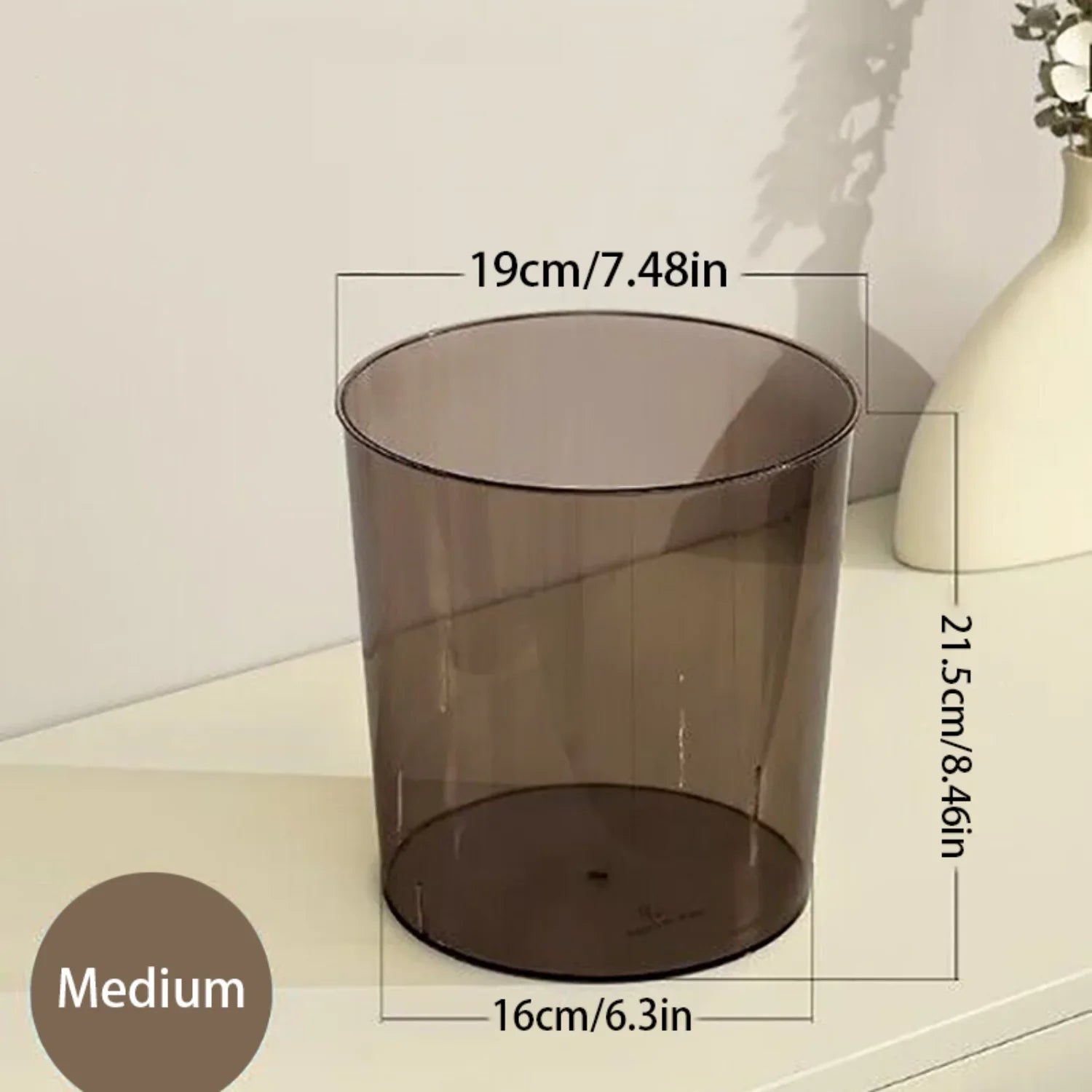 Transparent Trash Can for Office Living Room - Multi-functional Wastebasket for Waste Paper and Ice Bucket