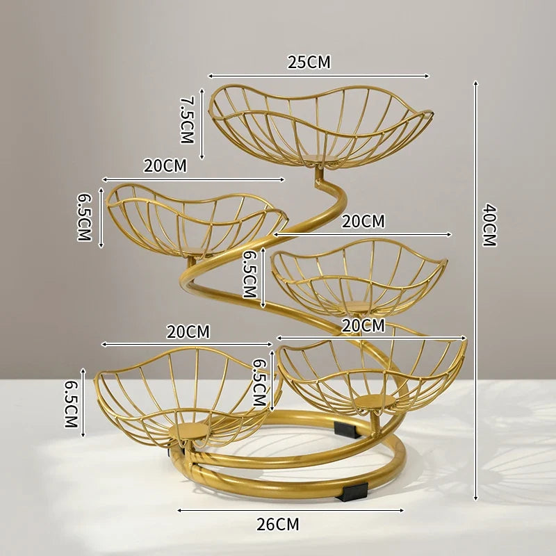 Modern mat Fruit Tray Luxury Light Home Living Room Candy Basket Tea Table Snas Metal Material Nordic Sle