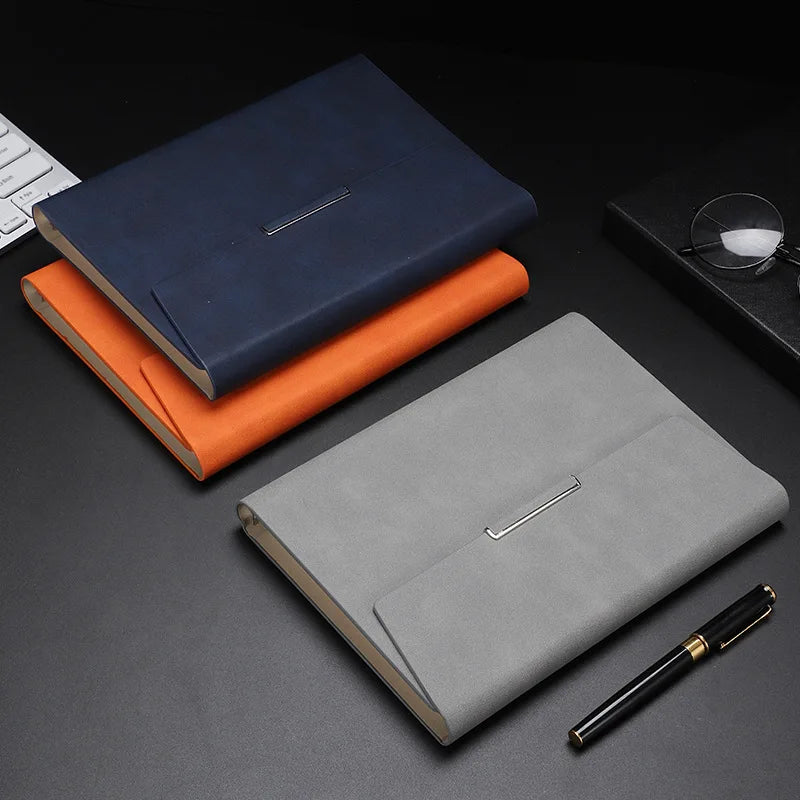 Tri-fold A5 Loose-leaf Notebook Business Meeting Office Record Book Cover Notebook