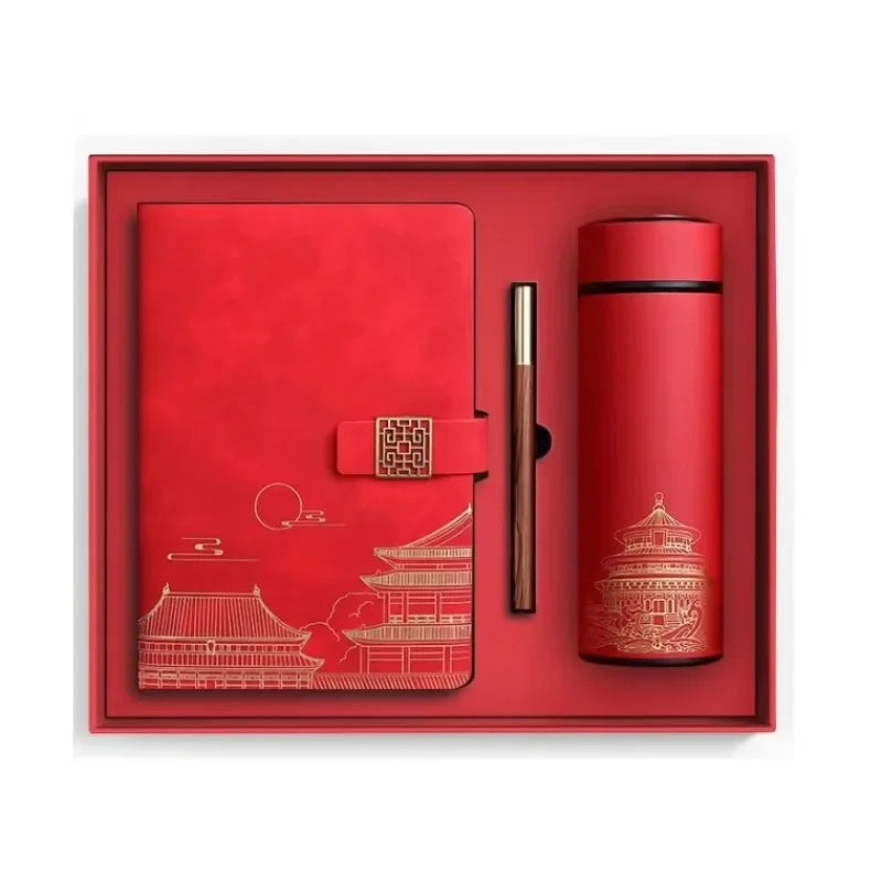 Guochao Cultural Creative Thermos Business Holiday Gift Set with Notebook Gift Box Souvenirs