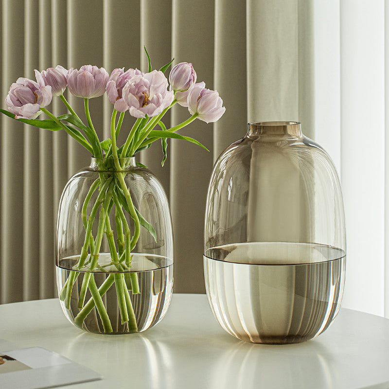 Simple Horse Drunk Wood Vase Potbelly Glass Transparent Aquatic Living Room  Flower Arrangement  Floor Utensils  Fresh Vase