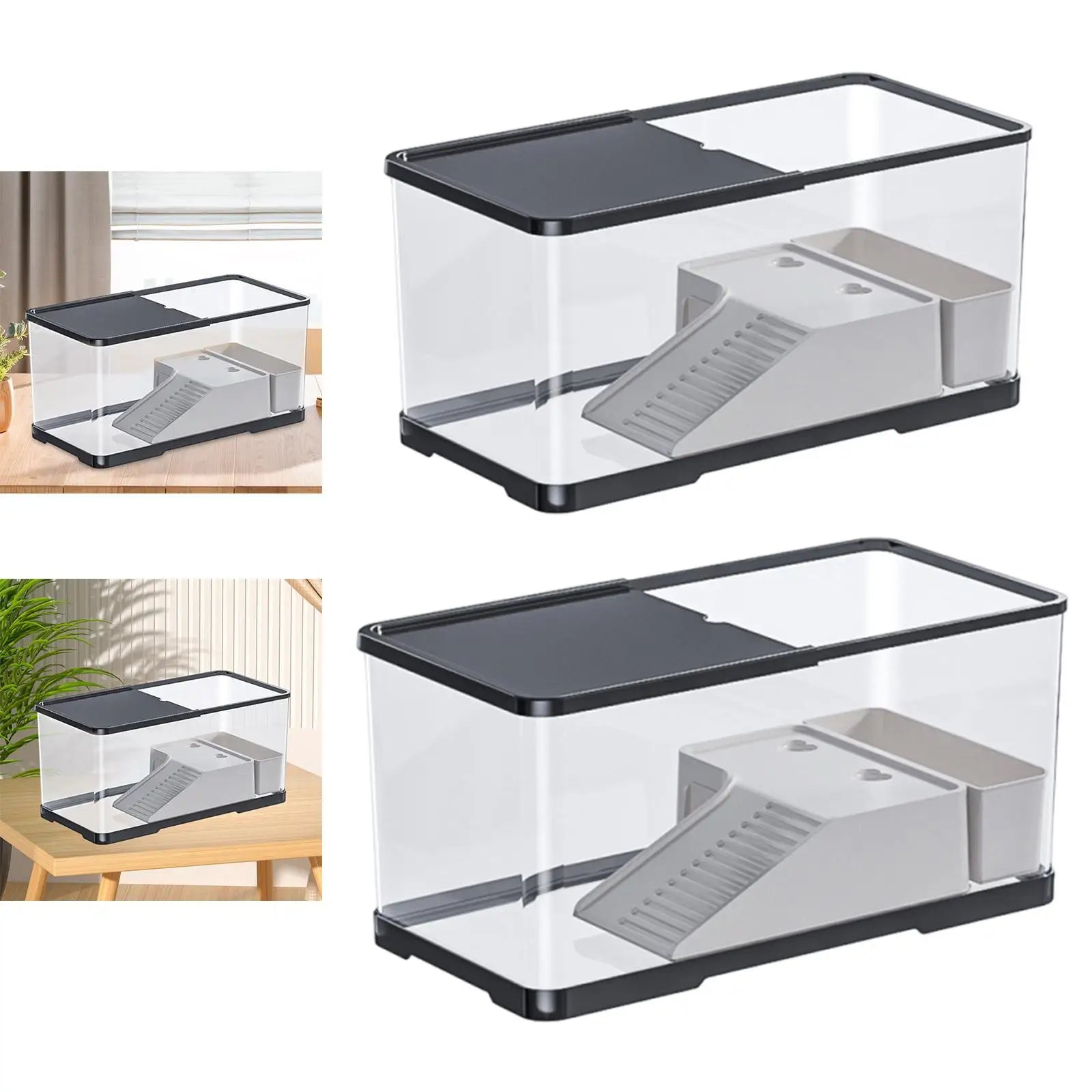 Reptile Tank with Cover Habitat for Turtle Frog Bearded Dragon Small Pets 20 Gallon Glass Terrarium with Ventilation