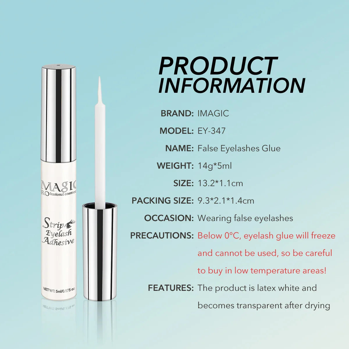 False Eyelash Extension Glue Waterproof Fast Dry Long Lasting Strong No Irritation Transparent Eyelash Primer Tools