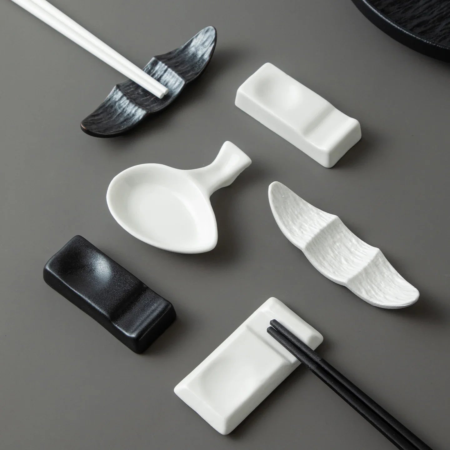 Ship Shape Ceramic Chopstick Rest New Household Stone Texture High End Hotel Utensils Solid High Aesthetic Creative Tableware
