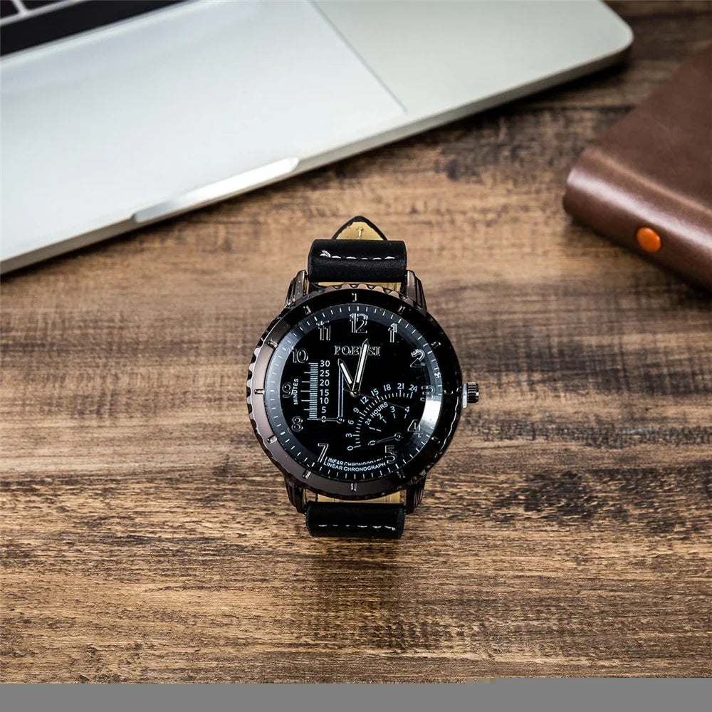 Men’s Watches Gift Box Set Quartz Watch Sunglasses Tie Wallet and Belt Set for Men Birthday Gifts for Boyfriend Dad Husband
