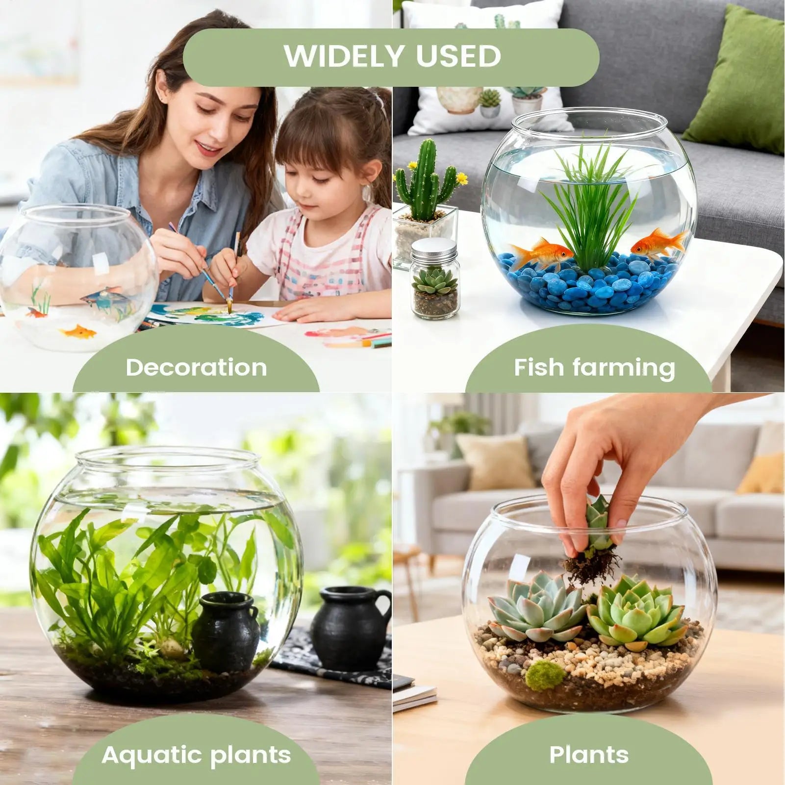 Bubble Bowl Space-Saving Aquarium Accessories Bubble Planter Bowl for Table Centerpiece Party Decorations Home Event Indoor