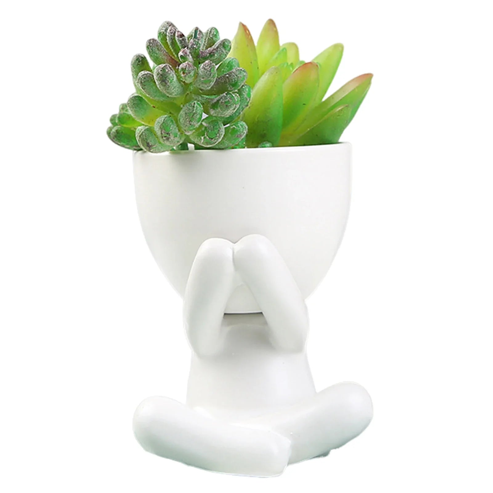 Small Human Modeling Plant Pot Decorative Flower Planter for Outdoor Garden Decoration