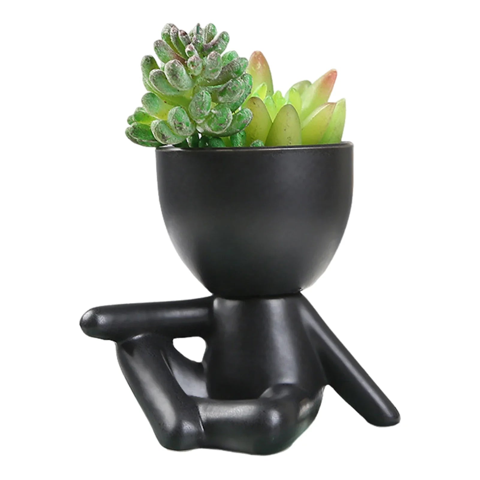 Small Human Modeling Plant Pot Decorative Flower Planter for Outdoor Garden Decoration