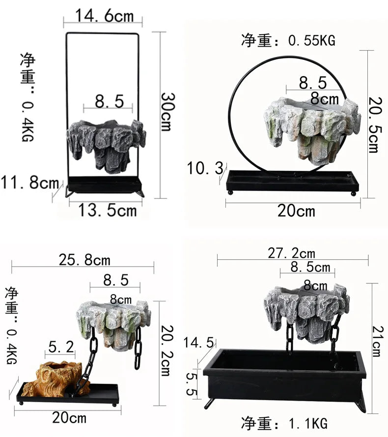 Creative Bamboo Succulent Pot Rich Tree Bonsai Iron Tree Rice Bamboo Indoor Floating Island Suspended Iron Micro Landscape Pot
