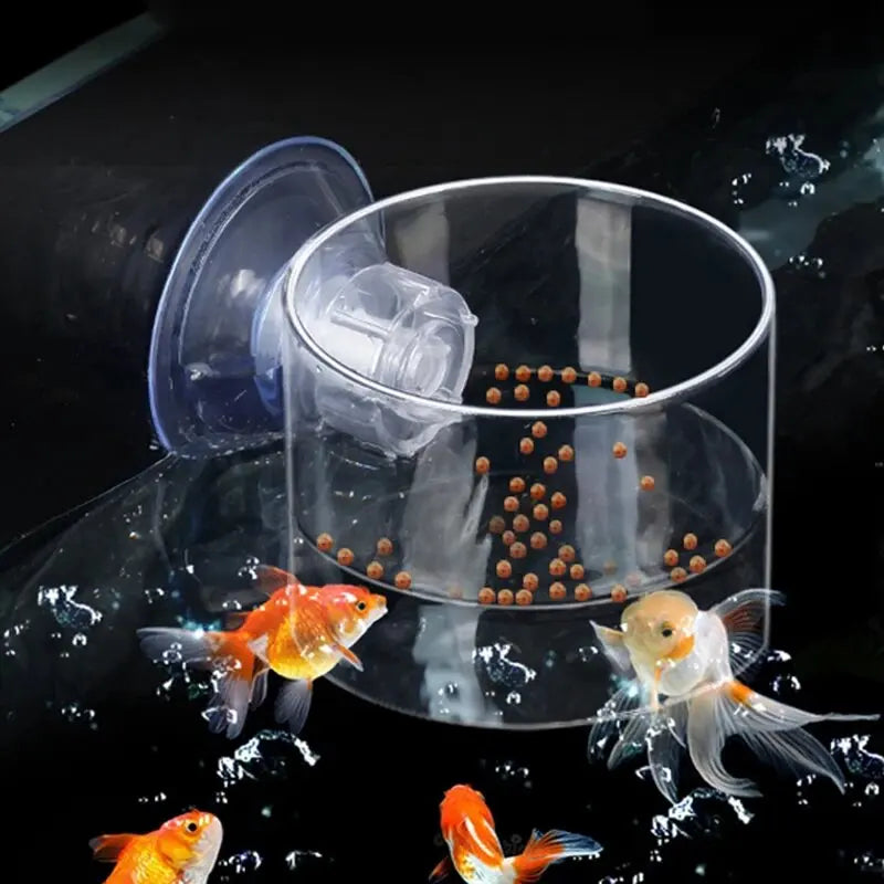 Fish Feeding Aquarium Feeding Ring Fish Tank Station Floating Food Tray Feeder Aquarium Accessory with Strong Suction Cups